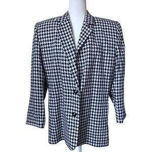 CRISCIONE black & white Houndstooth Blazer w/ rhinestones Medium